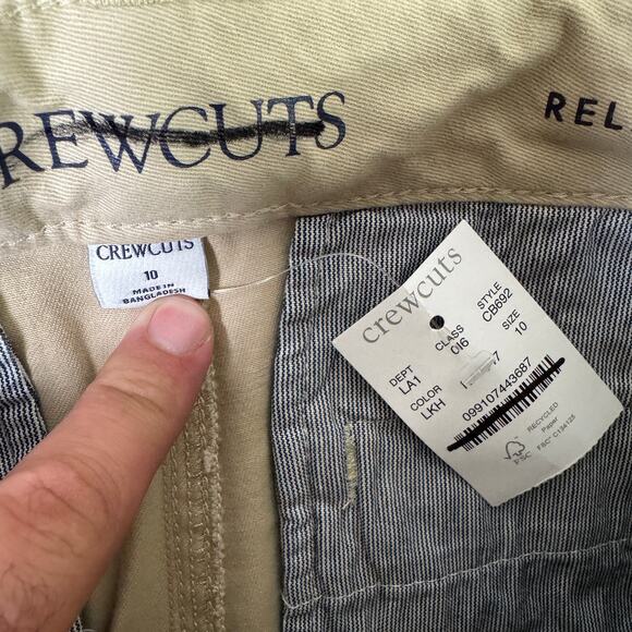 Crewcuts by J.Crew Classic-Fit Stretch Chino Pants Boys Size 10 Tan Straight Leg - Picture 7 of 9